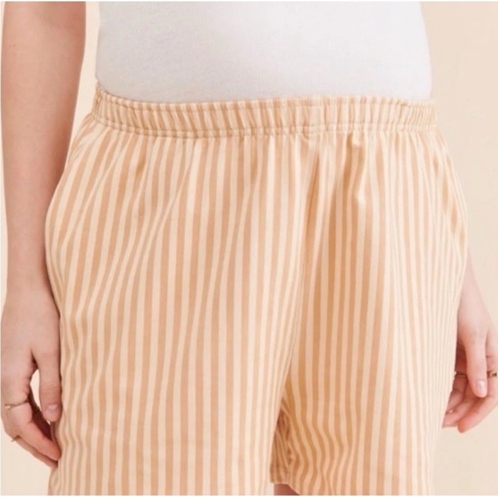 Storq maternity short set cabana stripe size 2 oversized hatch Juem deiji style